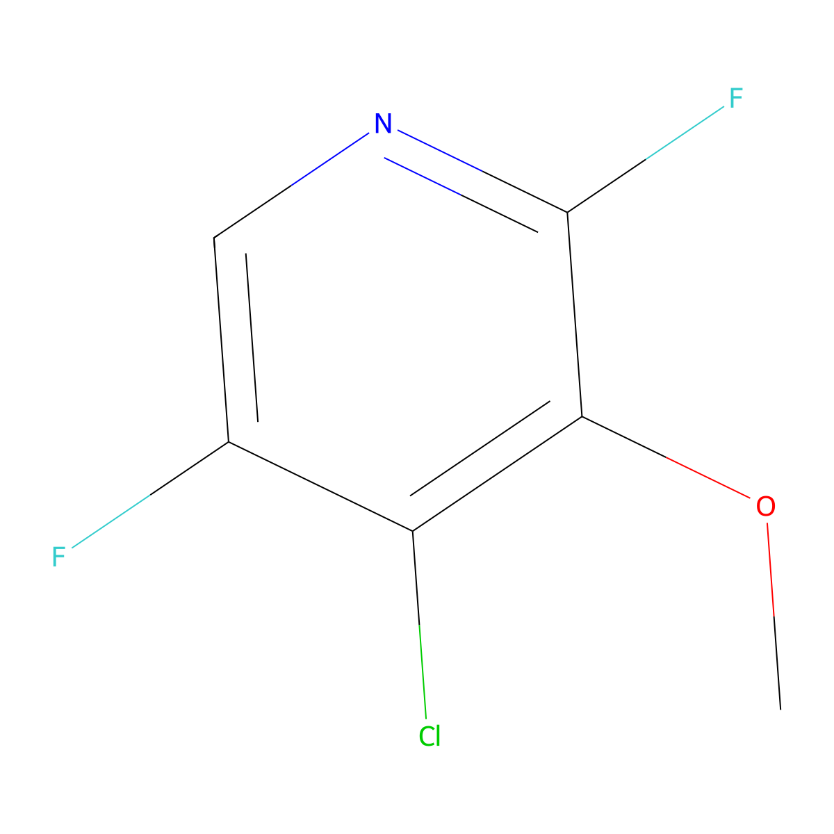 Pyridine, 4-chloro-2,5-difluoro-3-methoxy- molecular structure, CAS 1260790-18-8