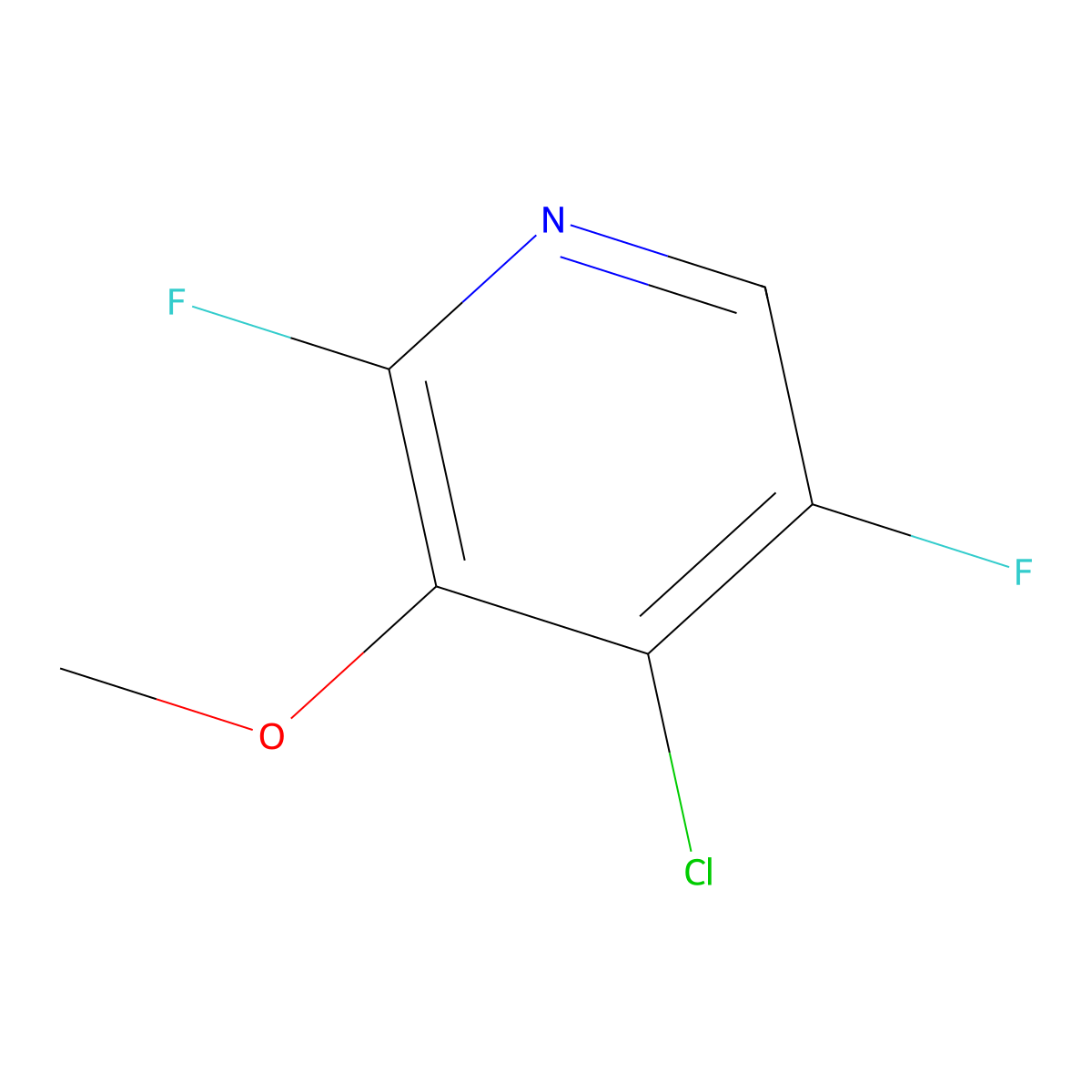 Pyridine, 4-chloro-2,5-difluoro-3-methoxy- molecular structure, CAS 1260790-18-8