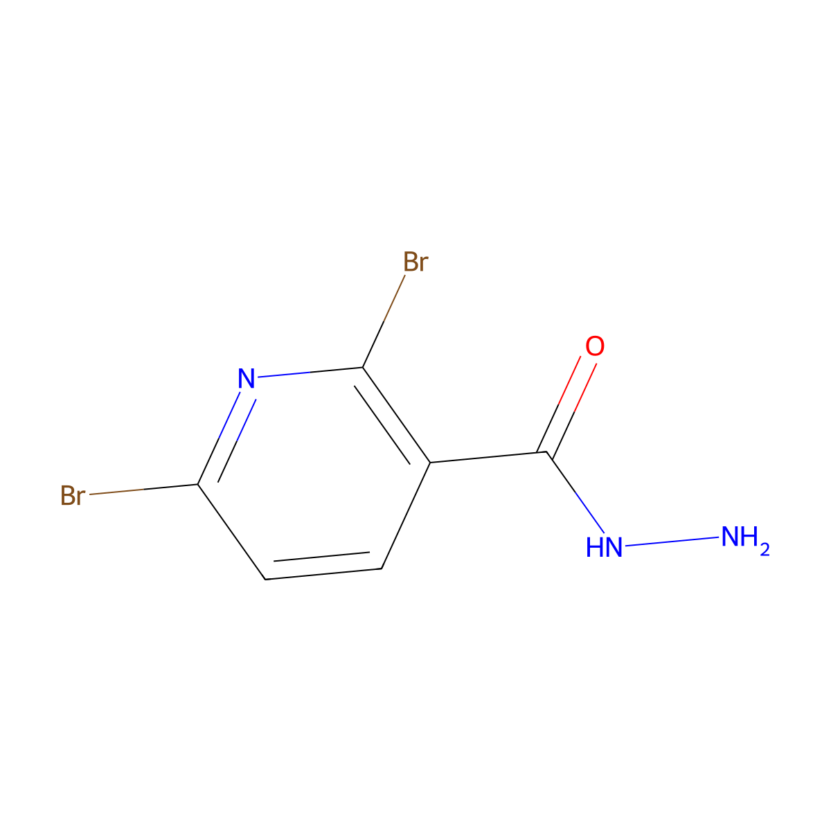 2,6-Dibromonicotinohydrazide molecular structure, CAS 1260790-20-2