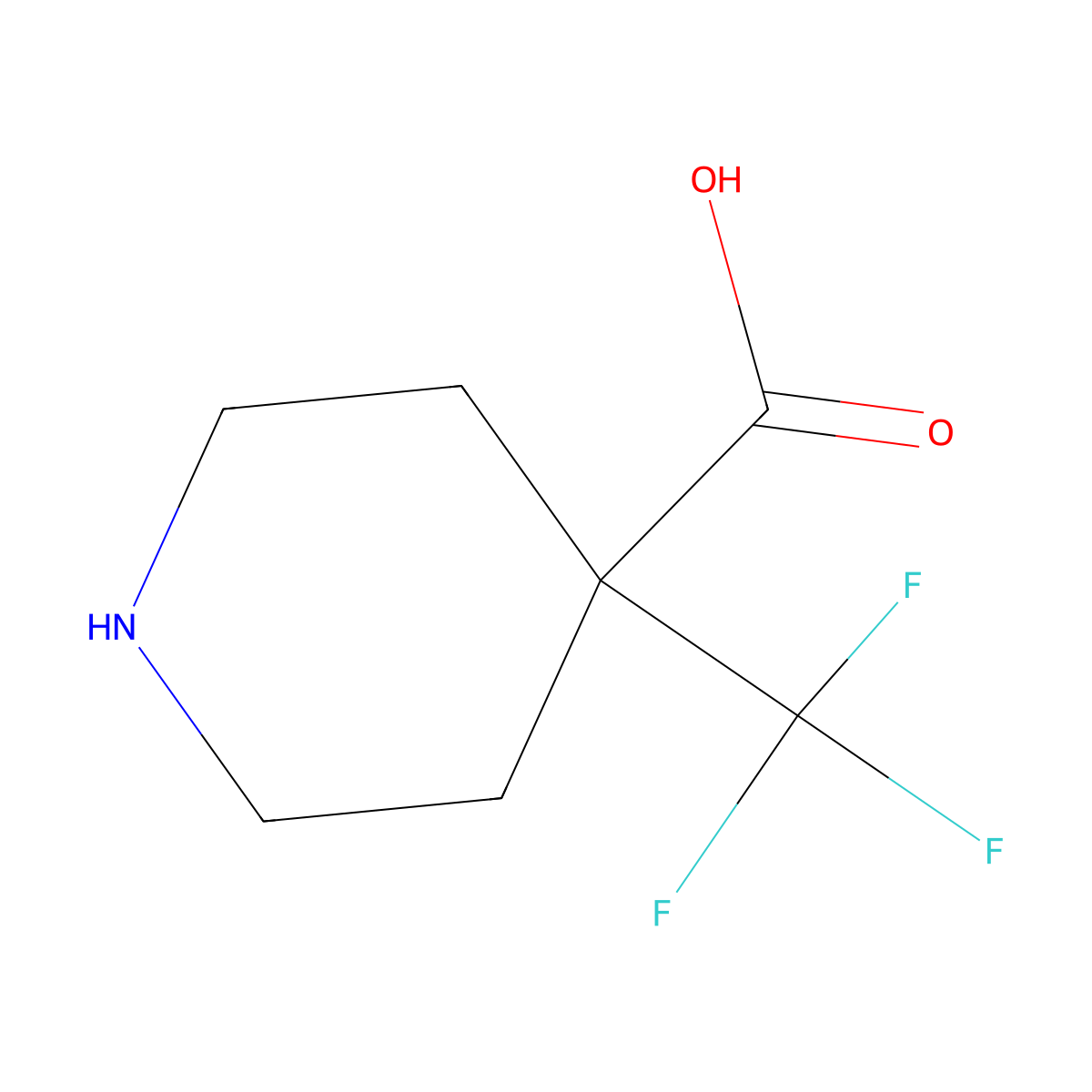 4-Trifluoromethyl-piperidine-4-carboxylic acid molecular structure, CAS 1260790-32-6