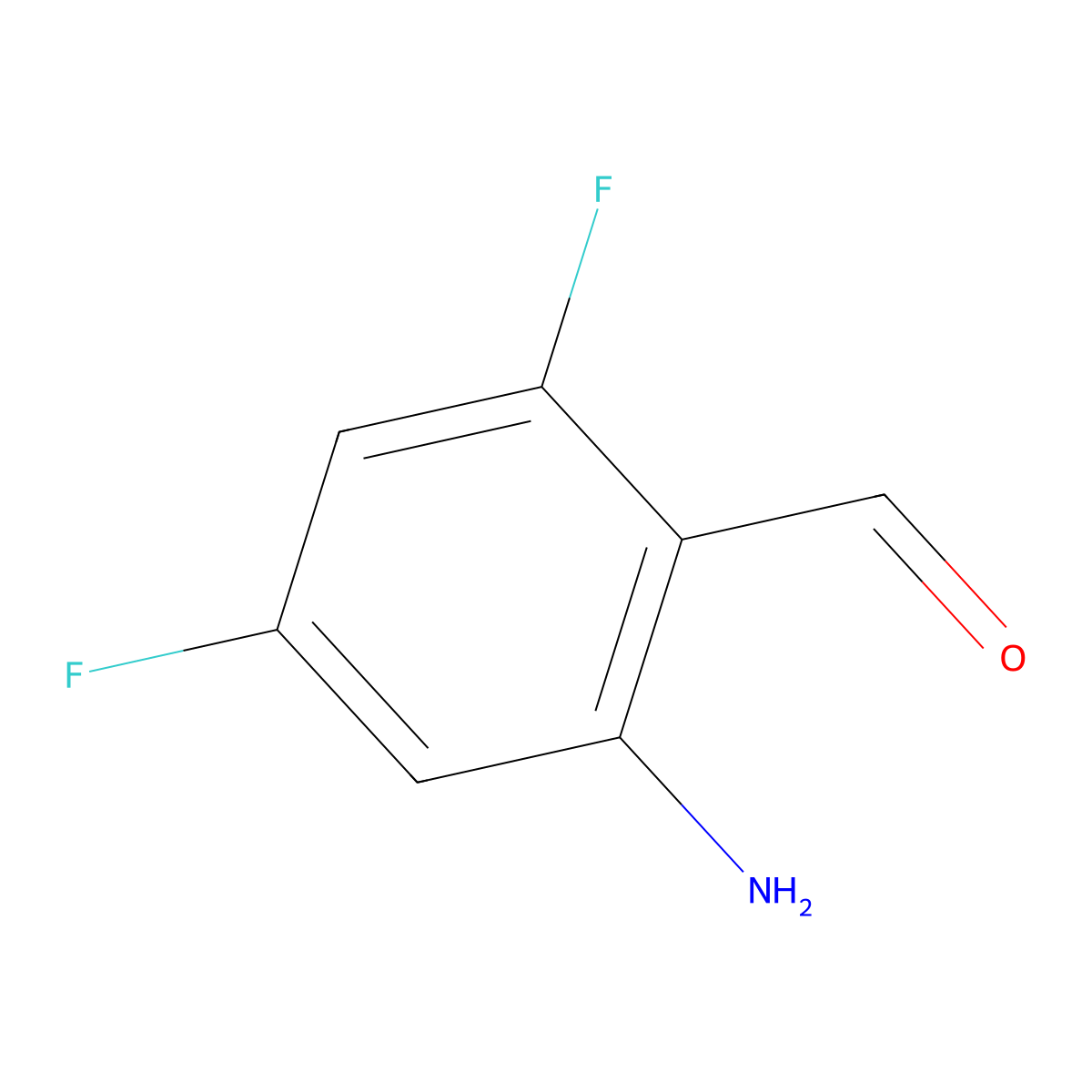 2-Amino-4,6-difluorobenzaldehyde molecular structure, CAS 1260790-53-1