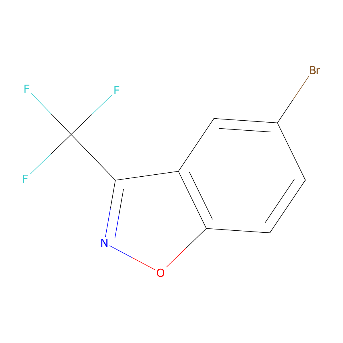 5-Bromo-3-(trifluoromethyl)-1,2-benzoxazole molecular structure, CAS 1260790-58-6