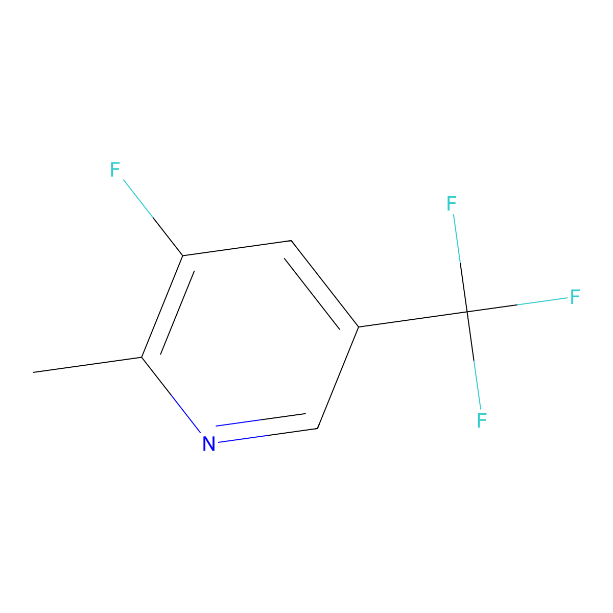 3-Fluoro-2-methyl-5-(trifluoromethyl)pyridine molecular structure, CAS 1260790-61-1