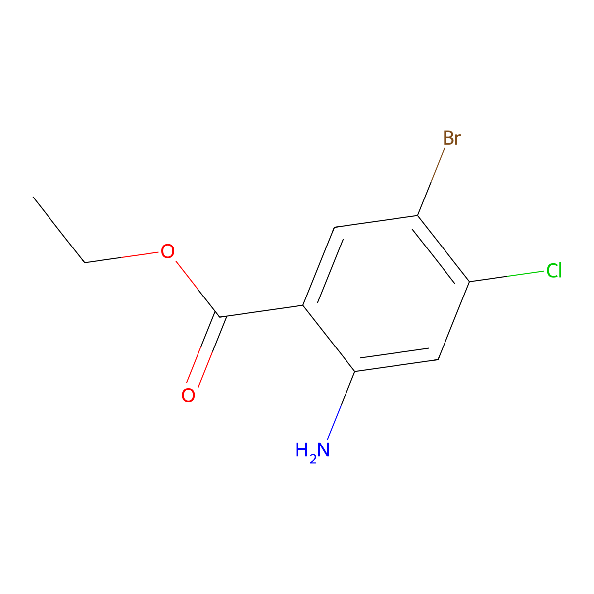 Ethyl 2-amino-5-bromo-4-chlorobenzoate molecular structure, CAS 1260790-69-9