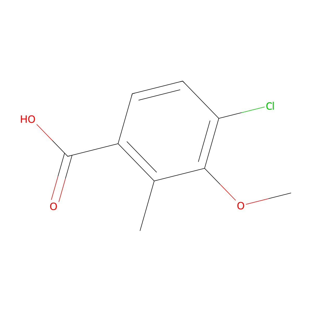 4-Chloro-3-methoxy-2-methylbenZoic acid molecular structure, CAS 1260790-81-5