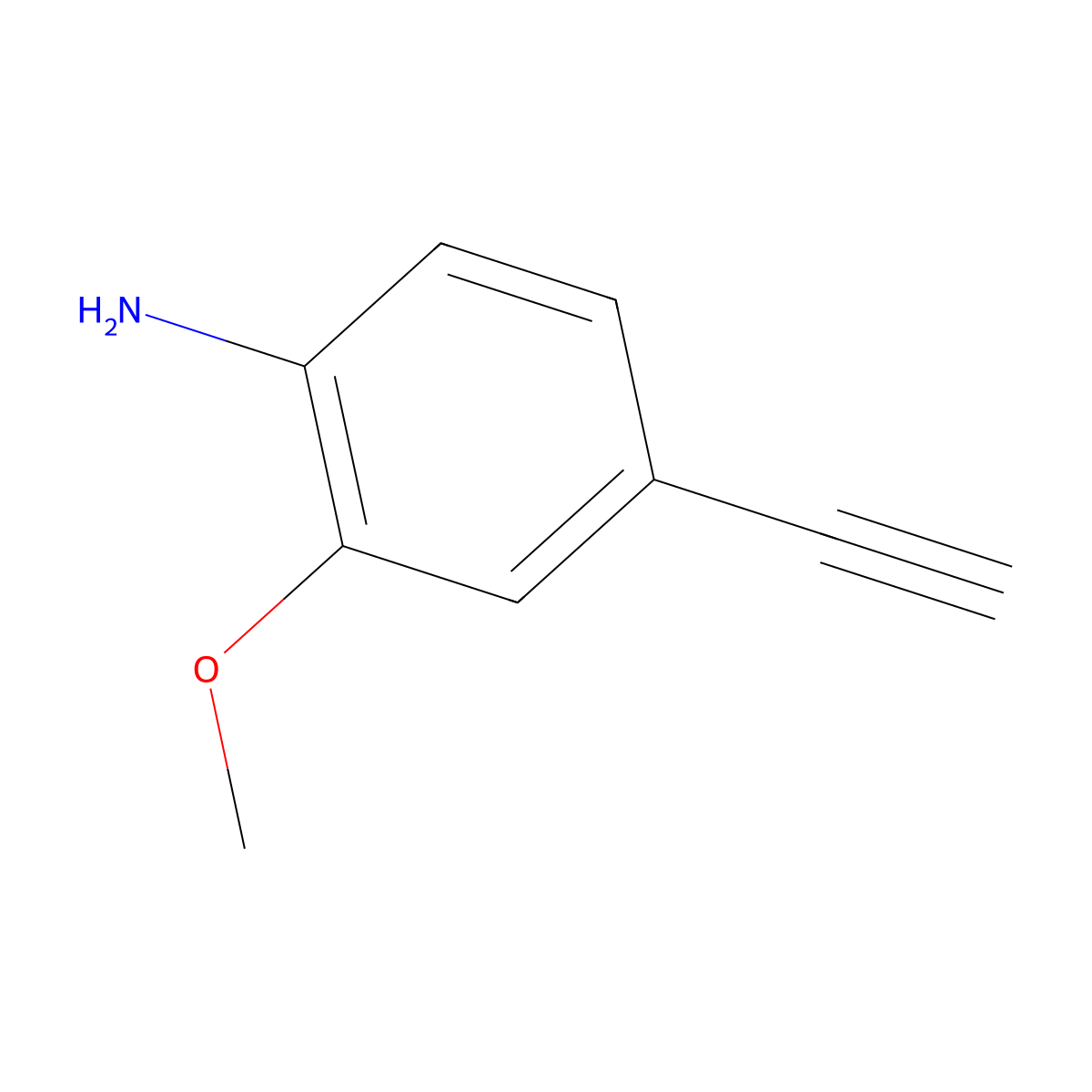4-Ethynyl-2-methoxyaniline molecular structure, CAS 1260790-87-1