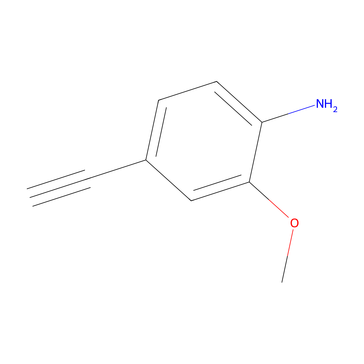 4-Ethynyl-2-methoxyaniline molecular structure, CAS 1260790-87-1