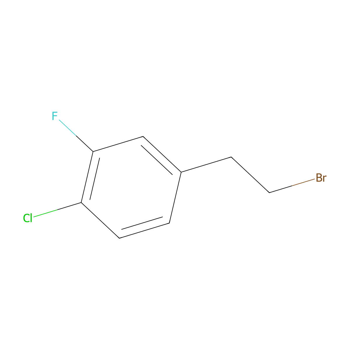 4-(2-Bromoethyl)-1-chloro-2-fluorobenzene molecular structure, CAS 1260790-89-3