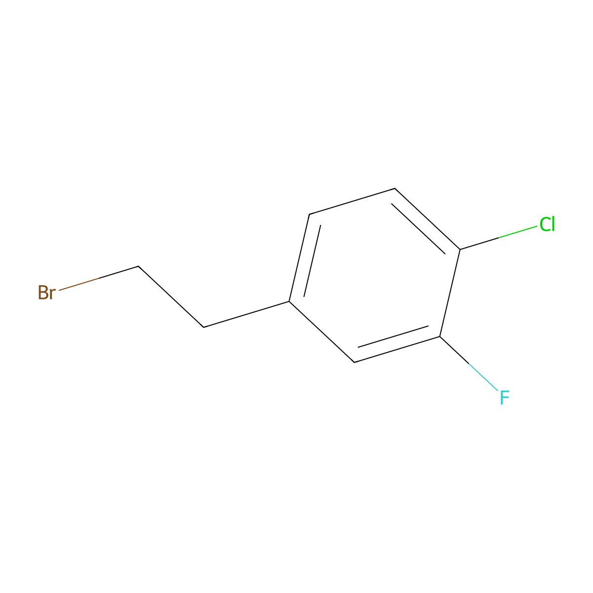 4-(2-Bromoethyl)-1-chloro-2-fluorobenzene molecular structure, CAS 1260790-89-3