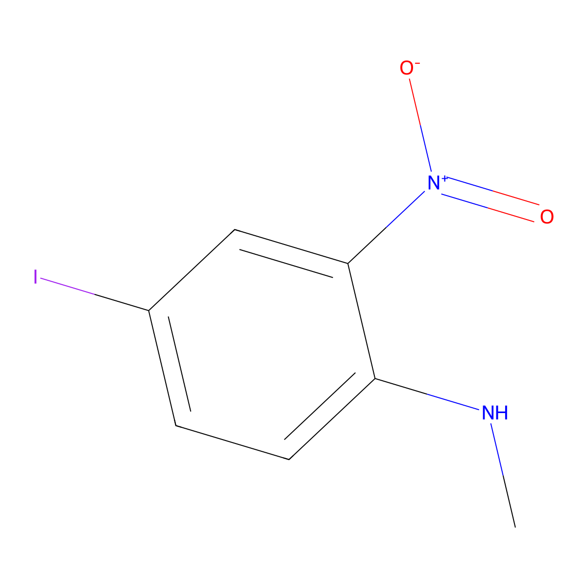 4-iodo-N-methyl-2-nitroaniline molecular structure, CAS 1260791-09-0