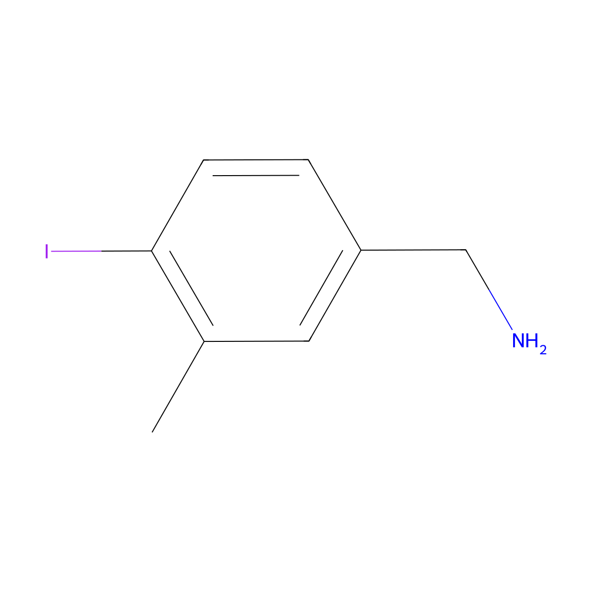 (4-Iodo-3-methylphenyl)methanamine molecular structure, CAS 1260791-24-9