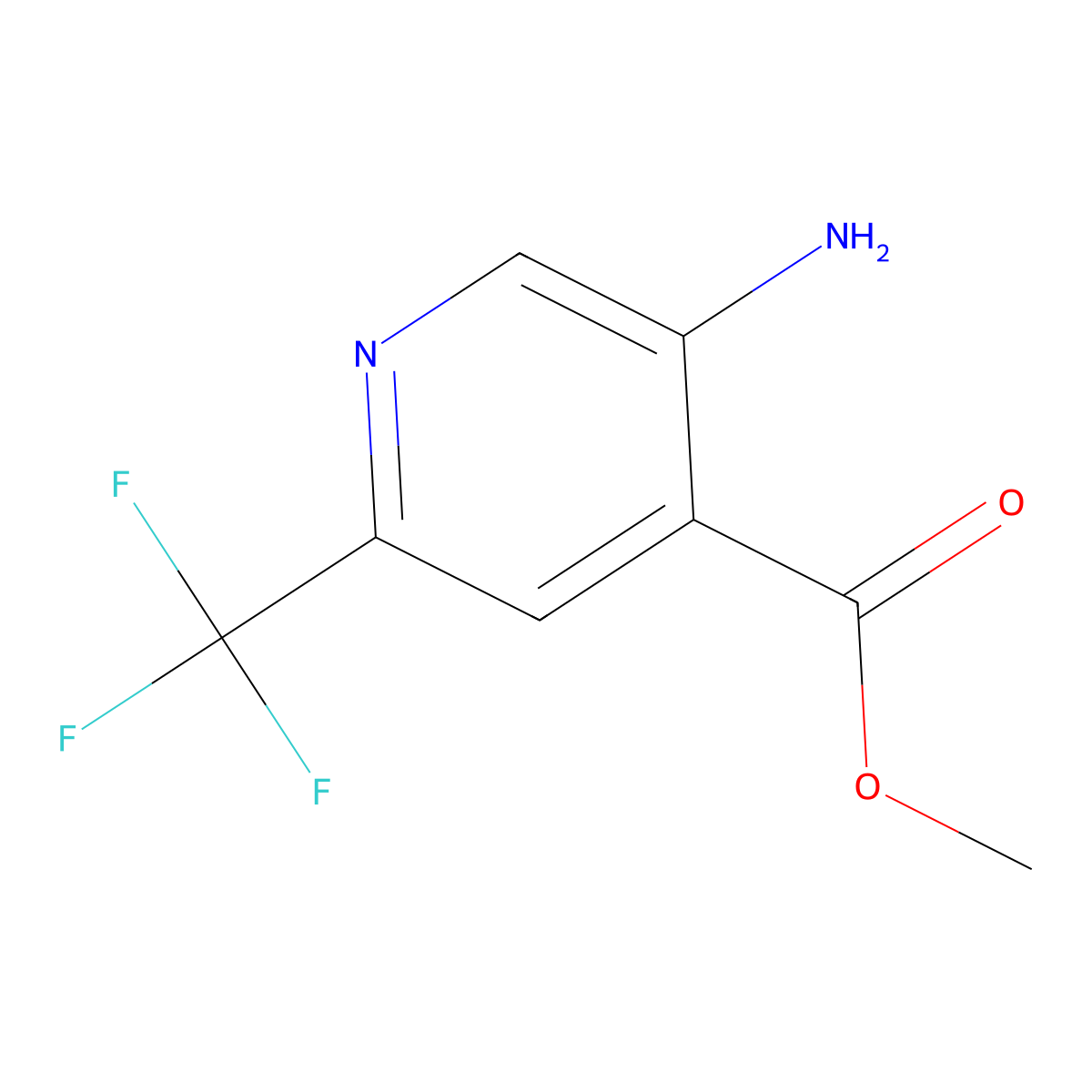 Methyl 5-amino-2-(trifluoromethyl)isonicotinate molecular structure, CAS 1260791-44-3