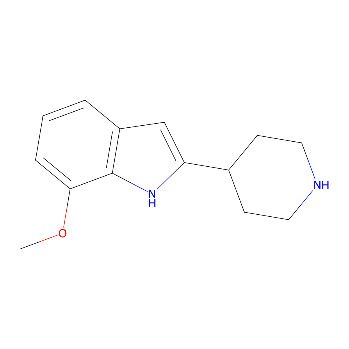 7-Methoxy-2-(piperidin-4-yl)-1H-indole molecular structure, CAS 1260791-60-3