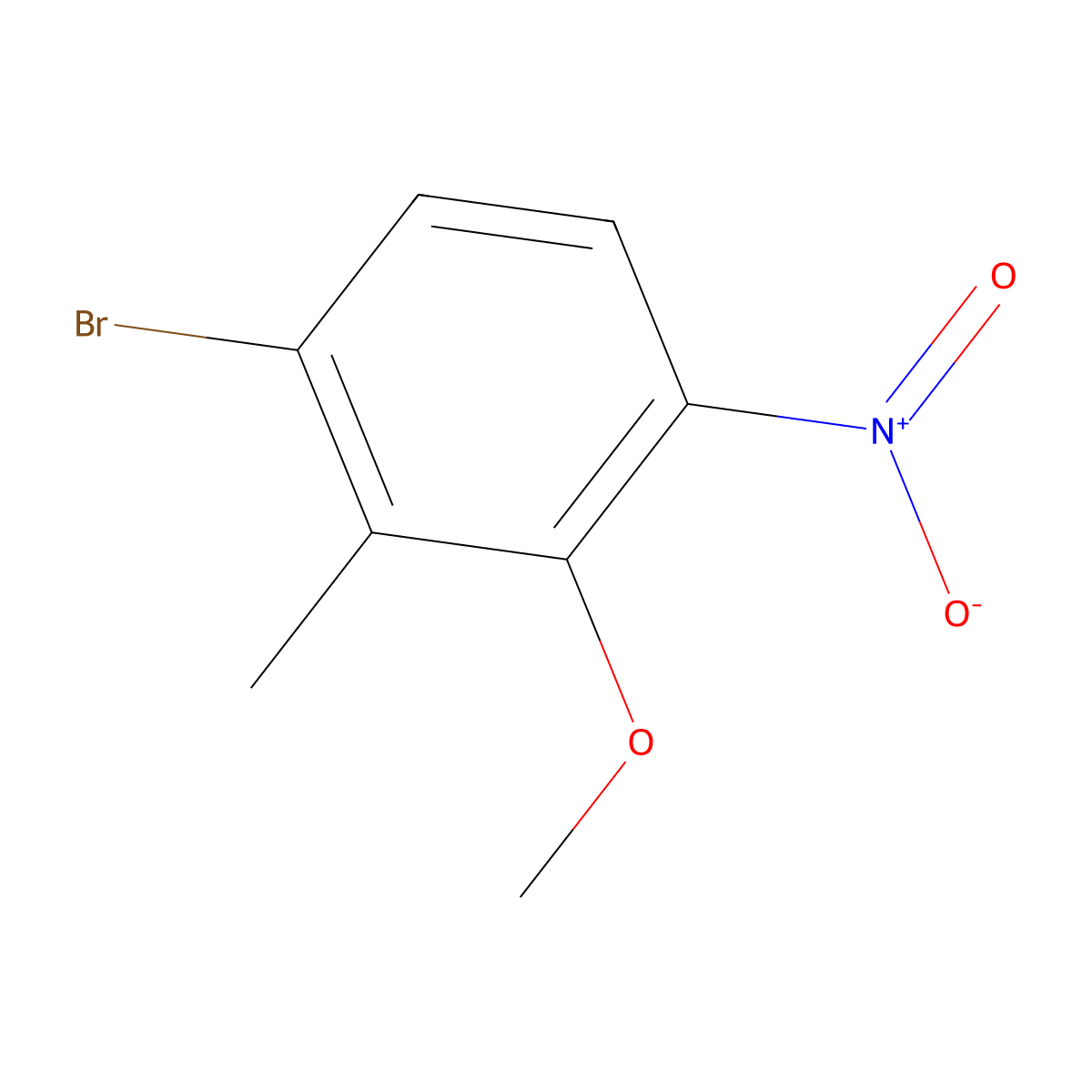 1-Bromo-3-methoxy-2-methyl-4-nitrobenzene molecular structure, CAS 1260791-76-1