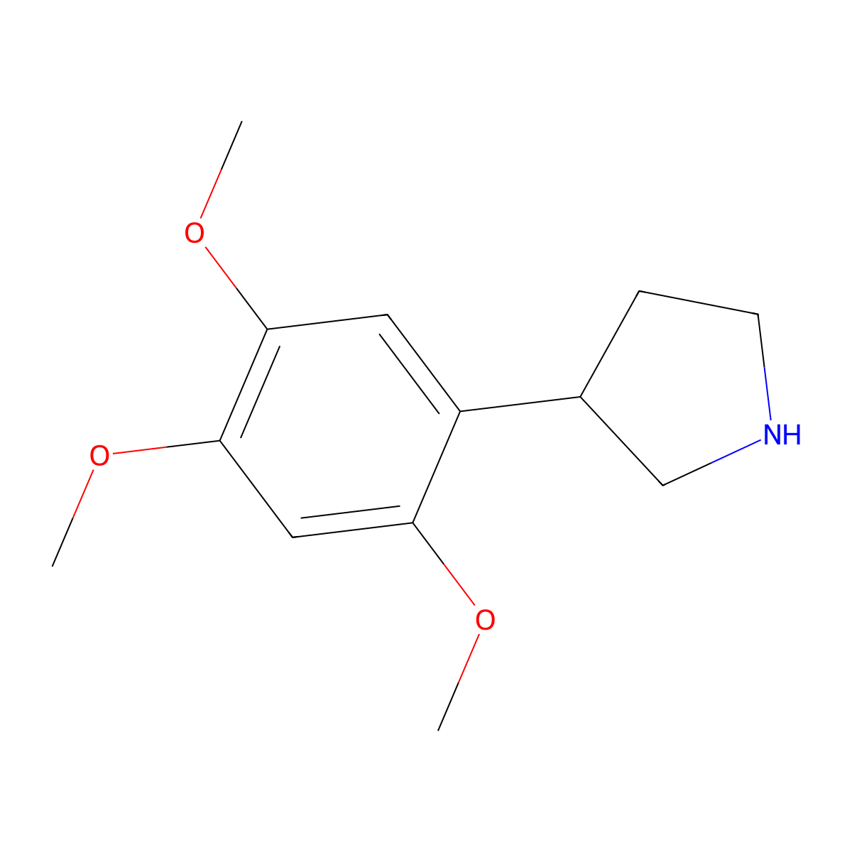 3-(2,4,5-Trimethoxyphenyl)pyrrolidine molecular structure, CAS 1260792-88-8