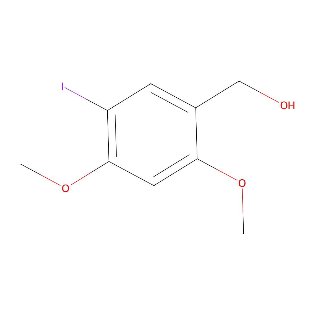 Benzenemethanol, 5-iodo-2,4-dimethoxy- molecular structure, CAS 1260793-50-7