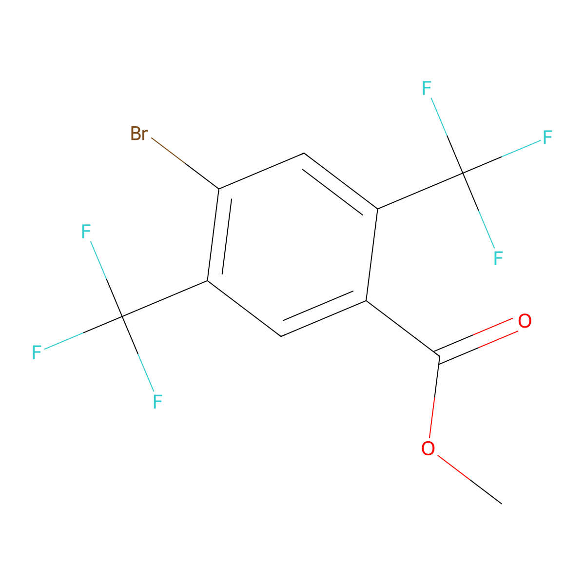 Methyl 4-bromo-2,5-bis(trifluoromethyl)benzoate molecular structure, CAS 1260793-79-0
