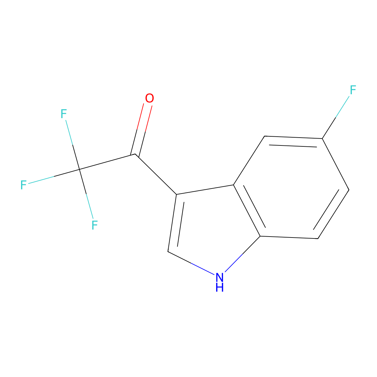 2,2,2-Trifluoro-1-(5-fluoro-3-indolyl)ethanone molecular structure, CAS 1260793-83-6