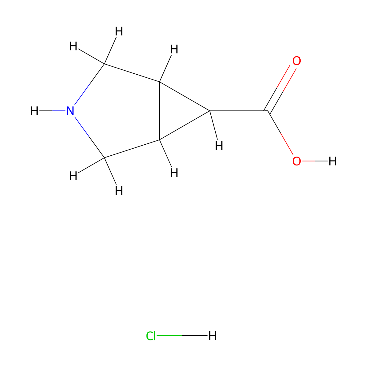 3-Azabicyclo[3.1.0]hexane-6-carboxylic acid hydrochloride molecular structure, CAS 1260794-12-4