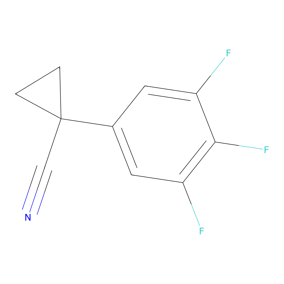 1-(3,4,5-Trifluorophenyl)cyclopropane-1-carbonitrile molecular structure, CAS 1260794-33-9