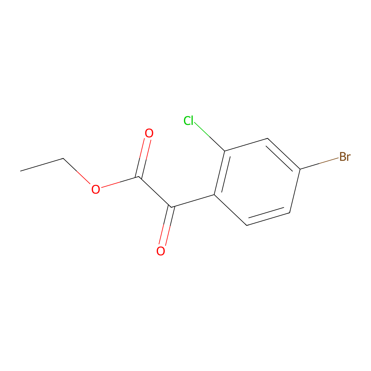 Ethyl 2-(4-bromo-2-chlorophenyl)-2-oxoacetate molecular structure, CAS 1260795-06-9