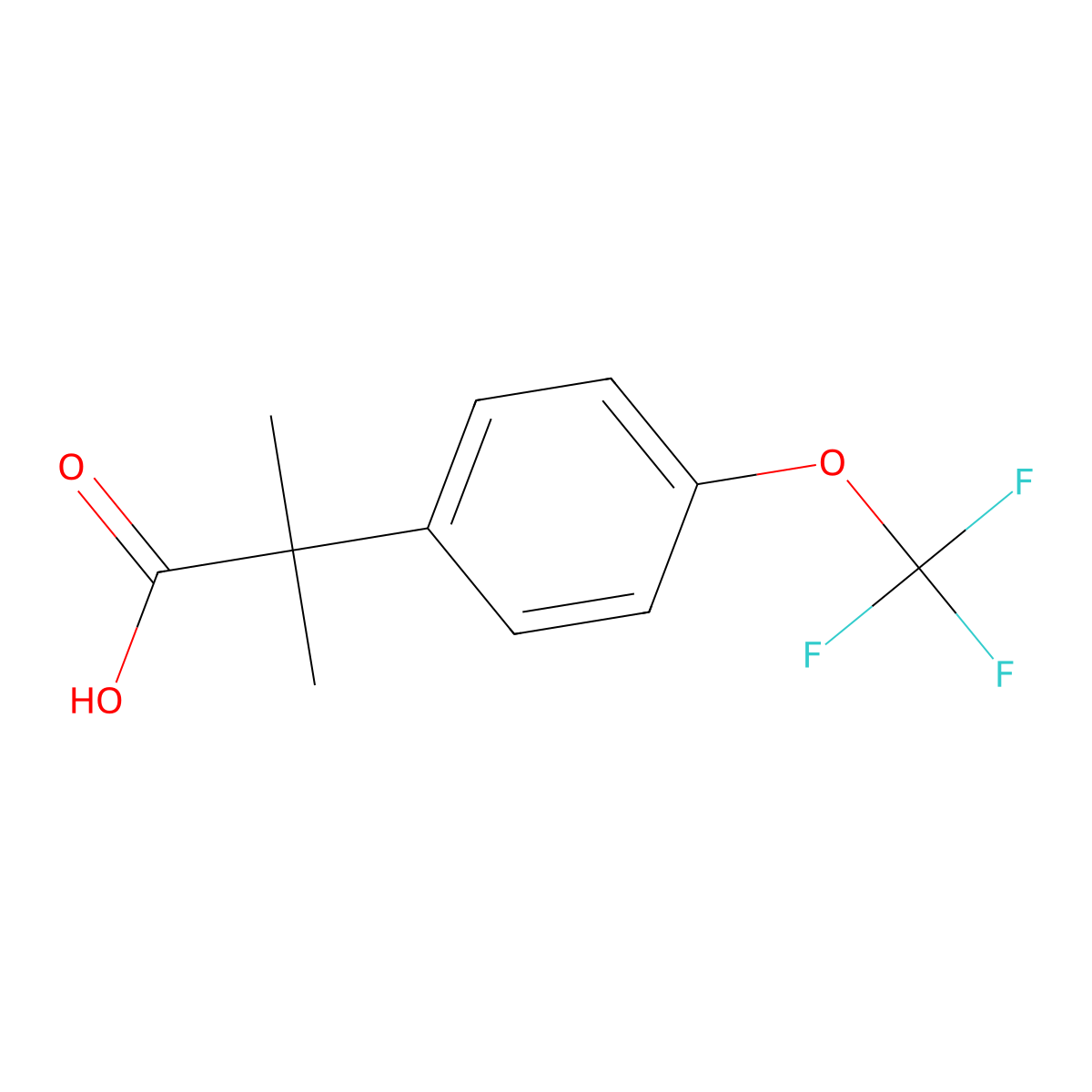 2-Methyl-2-[4-(trifluoromethoxy)phenyl]propanoic acid molecular structure, CAS 1260795-43-4