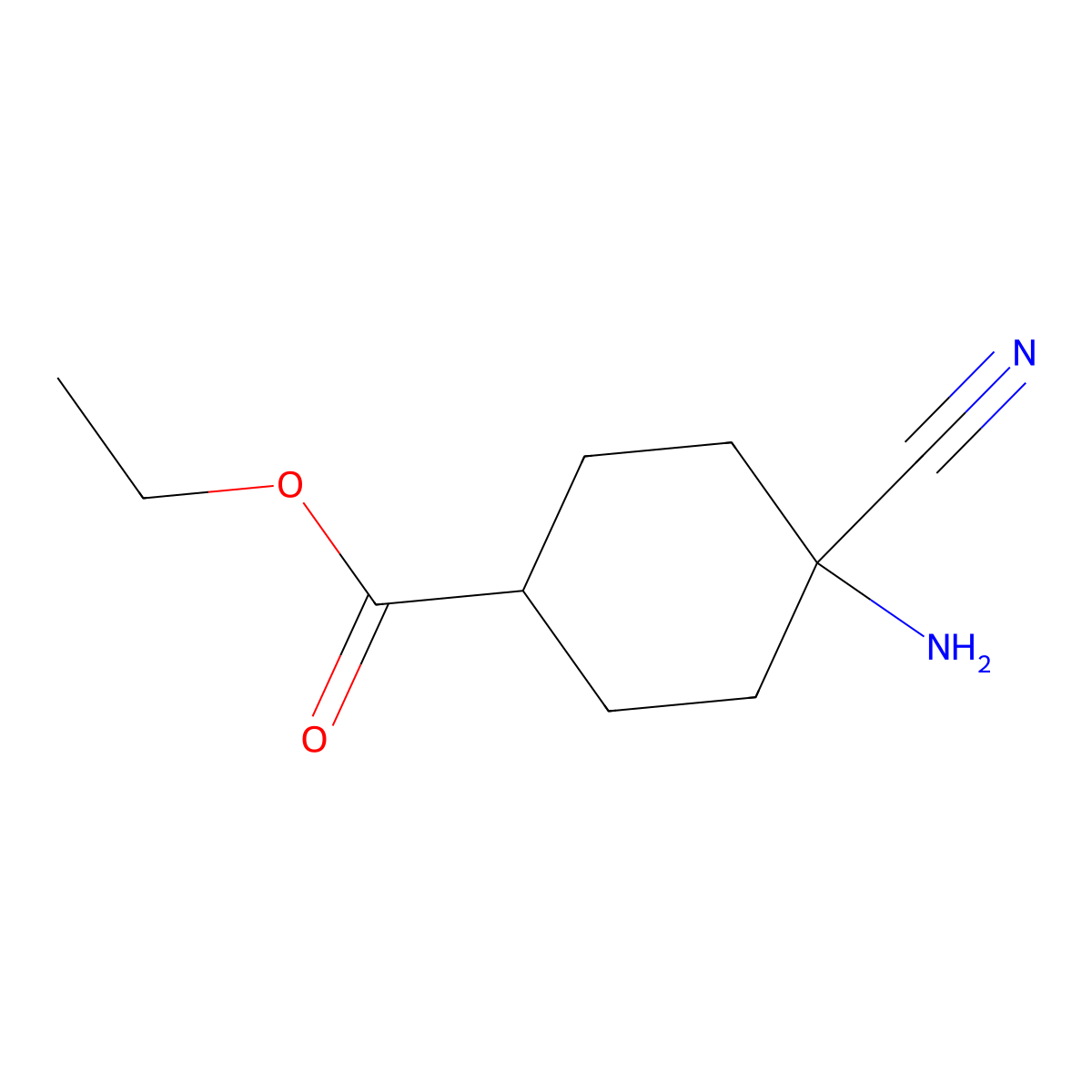 Ethyl 4-amino-4-cyanocyclohexane-1-carboxylate molecular structure, CAS 1260795-73-0
