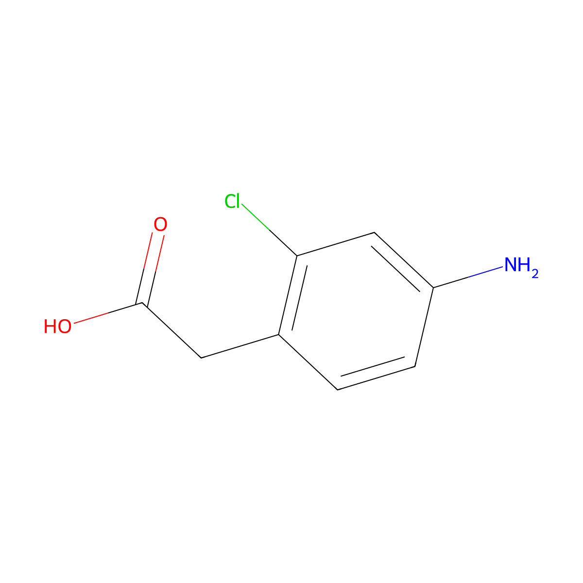 2-(4-Amino-2-chlorophenyl)acetic acid molecular structure, CAS 1260795-87-6