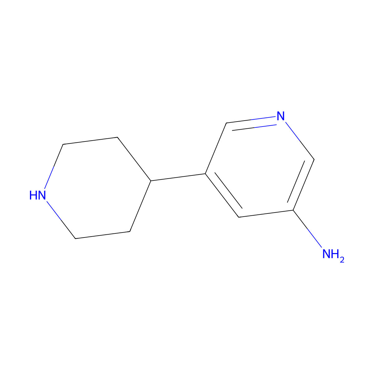 5-(Piperidin-4-yl)pyridin-3-amine molecular structure, CAS 1260796-09-5