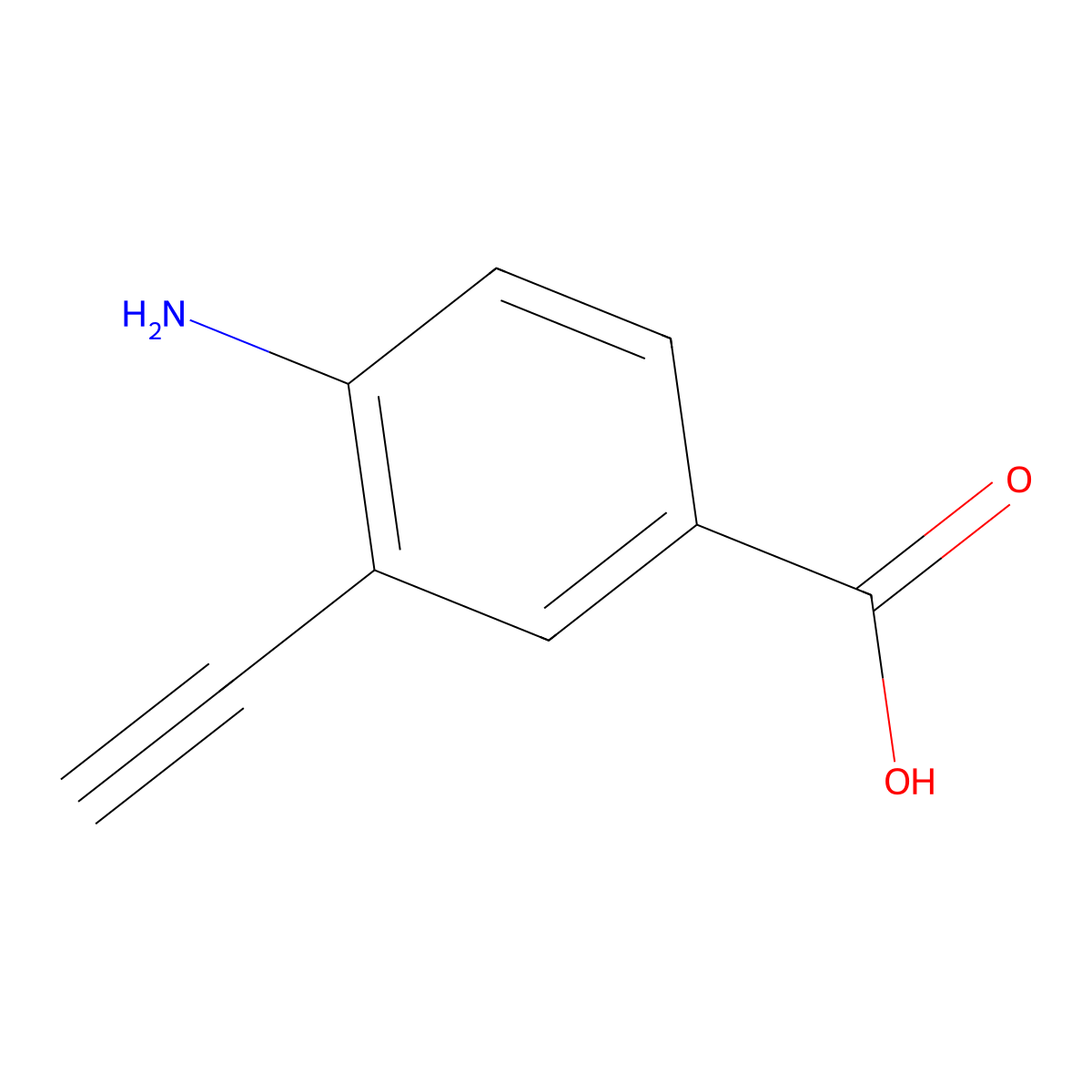 4-Amino-3-ethynylbenzoic acid molecular structure, CAS 1260796-10-8