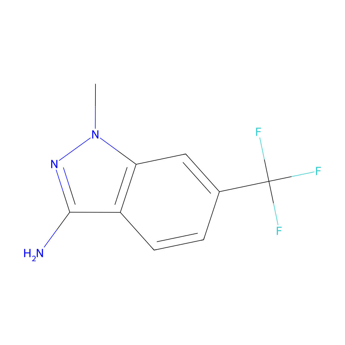 1-Methyl-6-(trifluoromethyl)-1H-indazol-3-amine molecular structure, CAS 1260796-42-6