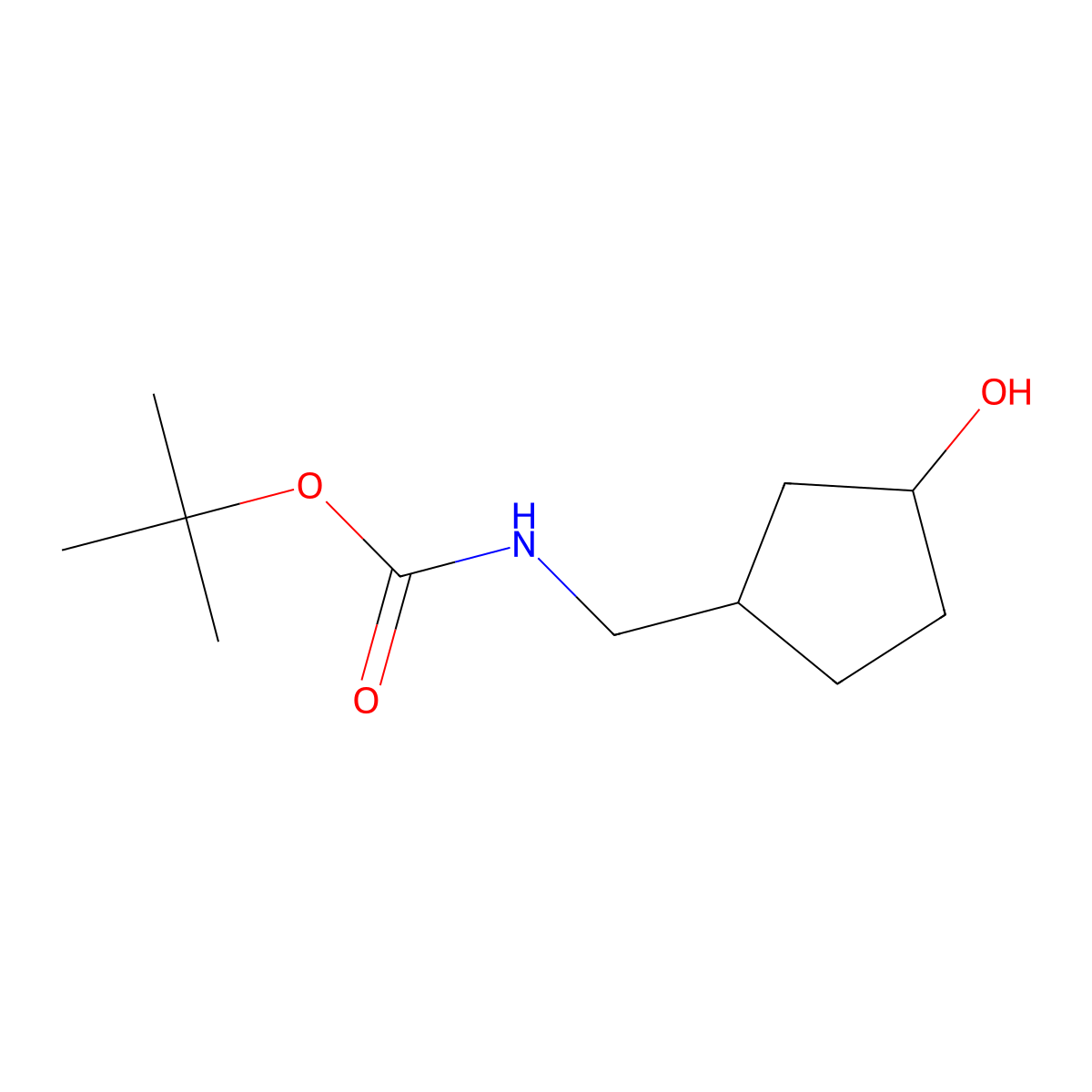 tert-Butyl ((3-hydroxycyclopentyl)methyl)carbamate molecular structure, CAS 1260796-43-7