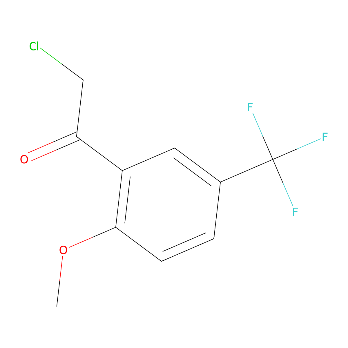 2-Chloro-1-[2-methoxy-5-(trifluoromethyl)phenyl]ethan-1-one molecular structure, CAS 1260796-44-8