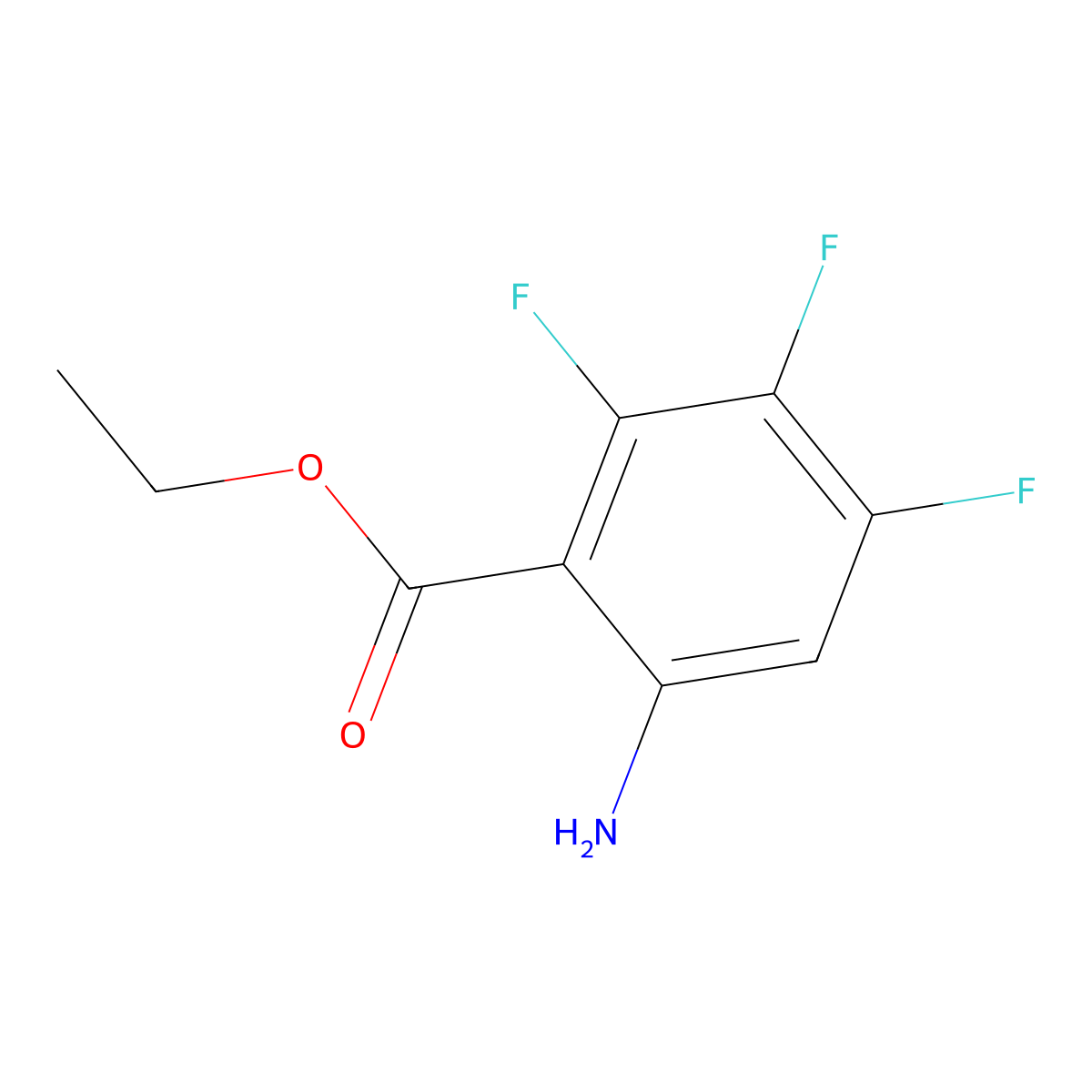 Ethyl 6-amino-2,3,4-trifluorobenzoate molecular structure, CAS 1260796-46-0