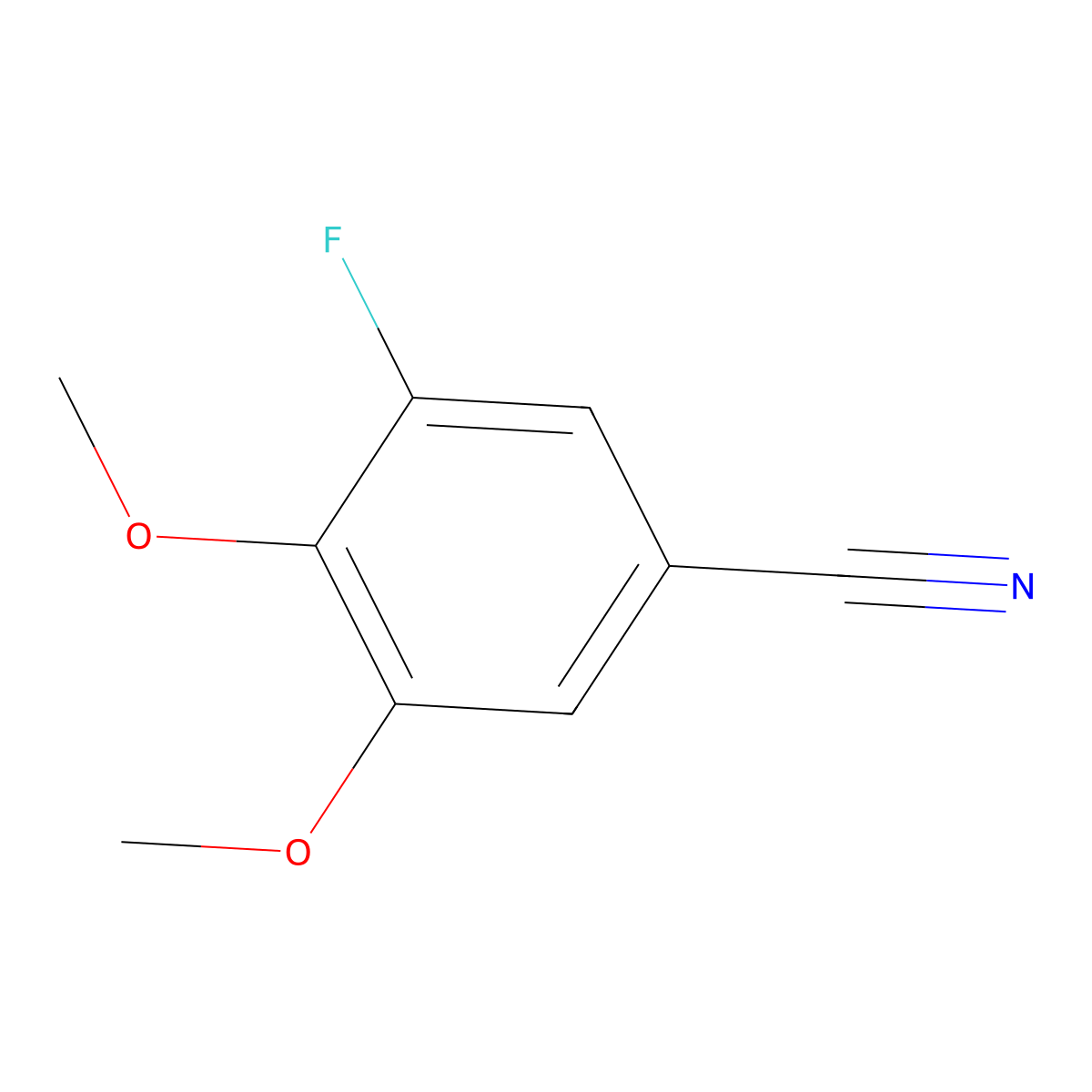 3-Fluoro-4,5-dimethoxybenzonitrile molecular structure, CAS 1260796-65-3
