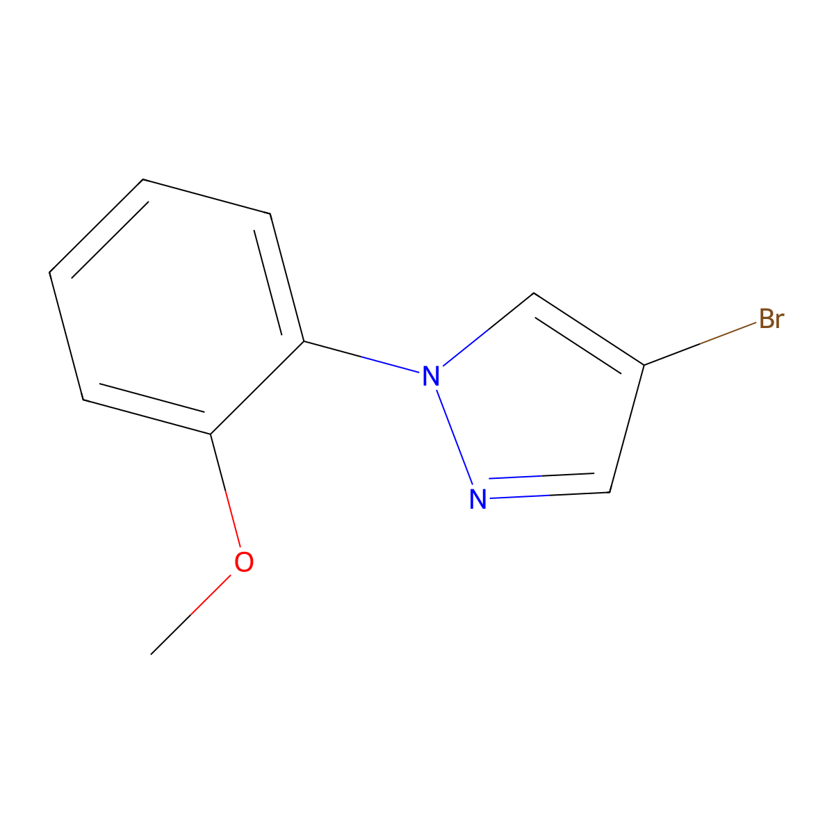 4-Bromo-1-(2-methoxyphenyl)pyrazole molecular structure, CAS 1260797-29-2