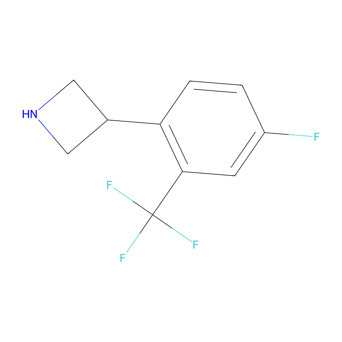 3-[4-Fluoro-2-(trifluoromethyl)phenyl]azetidine molecular structure, CAS 1260797-64-5