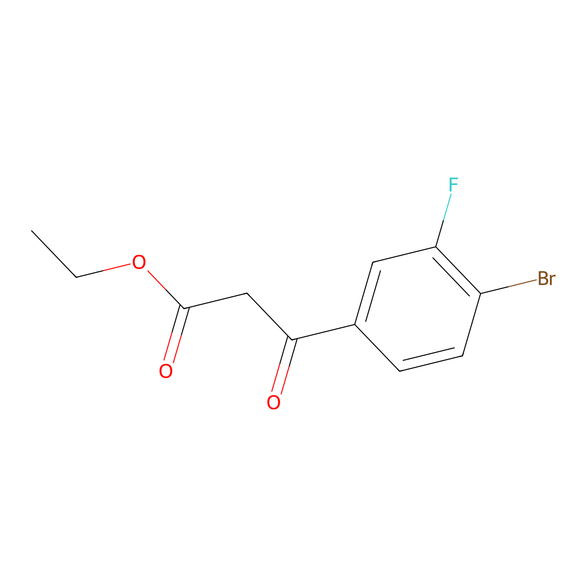 Ethyl 3-(4-bromo-3-fluorophenyl)-3-oxopropanoate molecular structure, CAS 1260798-40-0