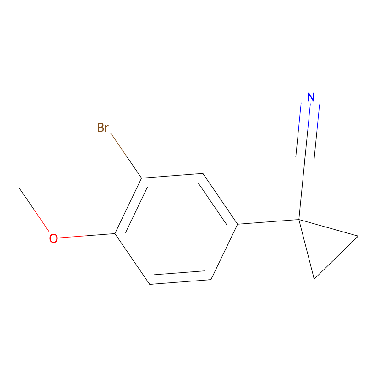 1-(3-Bromo-4-methoxyphenyl)cyclopropane-1-carbonitrile molecular structure, CAS 1260798-46-6