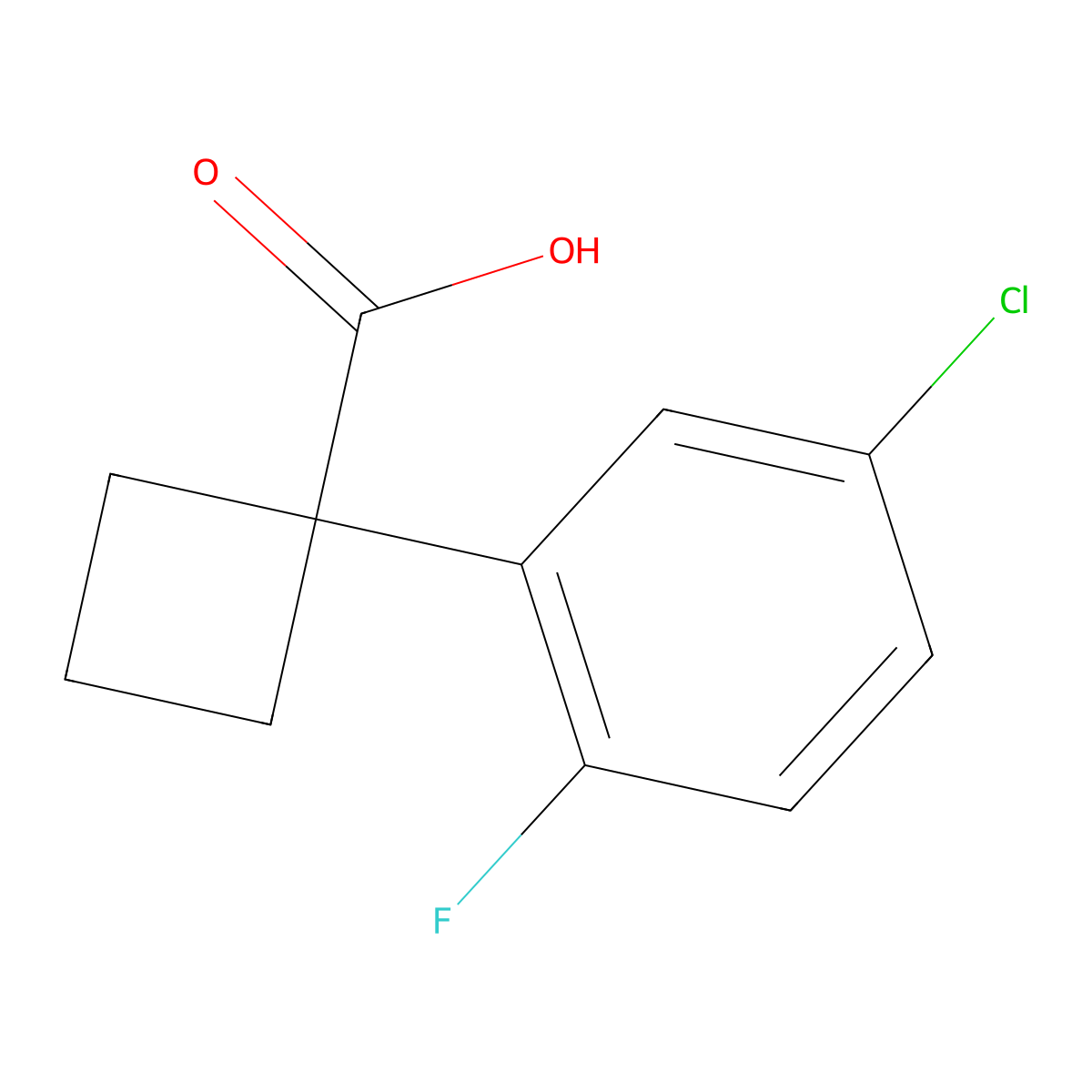 1-(5-Chloro-2-fluorophenyl)cyclobutane-1-carboxylic acid molecular structure, CAS 1260798-74-0