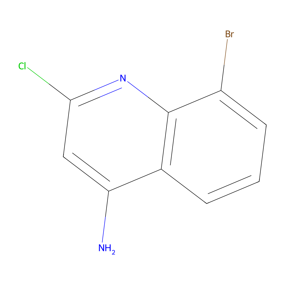 8-Bromo-2-chloroquinolin-4-amine molecular structure, CAS 1260798-76-2