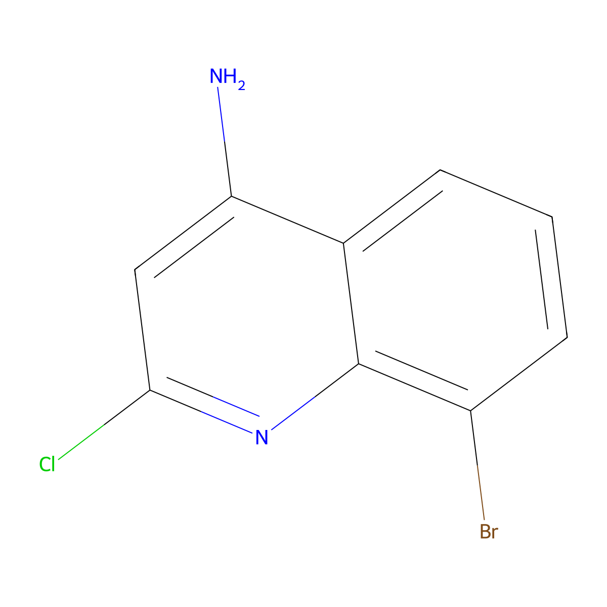 8-Bromo-2-chloroquinolin-4-amine molecular structure, CAS 1260798-76-2