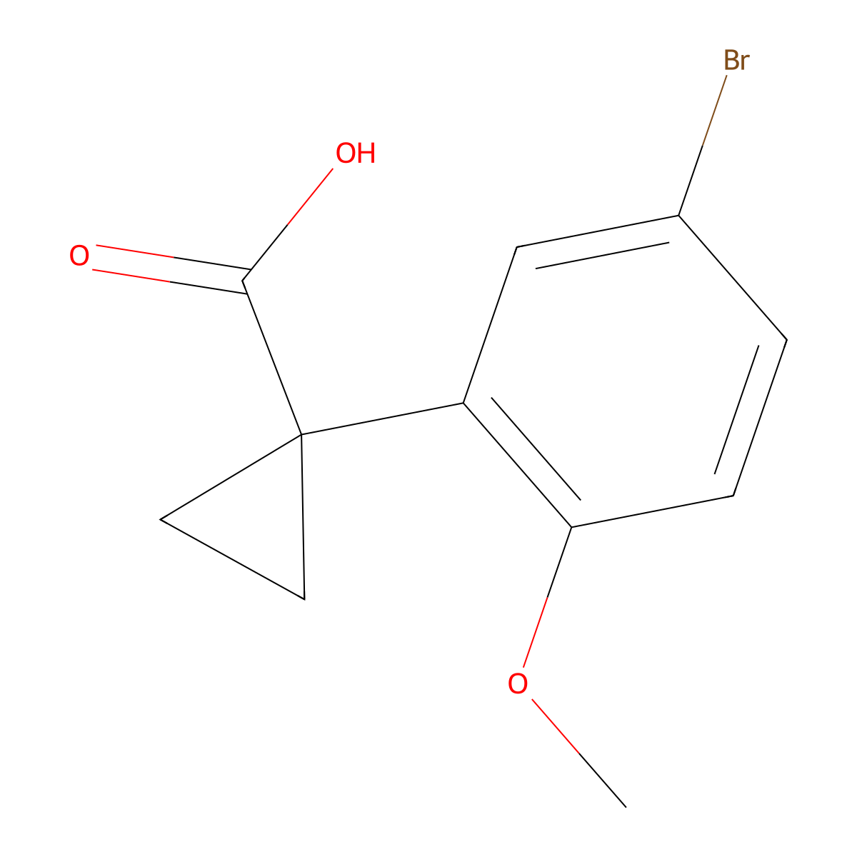 1-(5-Bromo-2-methoxyphenyl)cyclopropane-1-carboxylic acid molecular structure, CAS 1260799-75-4