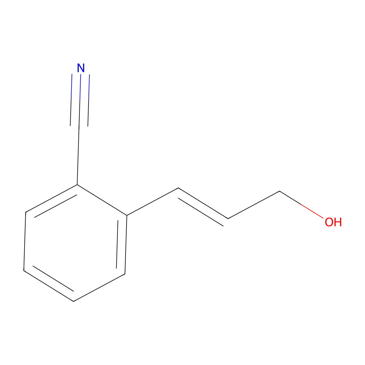 2-(3-Hydroxyprop-1-en-1-yl)benzonitrile molecular structure, CAS 126080-72-6