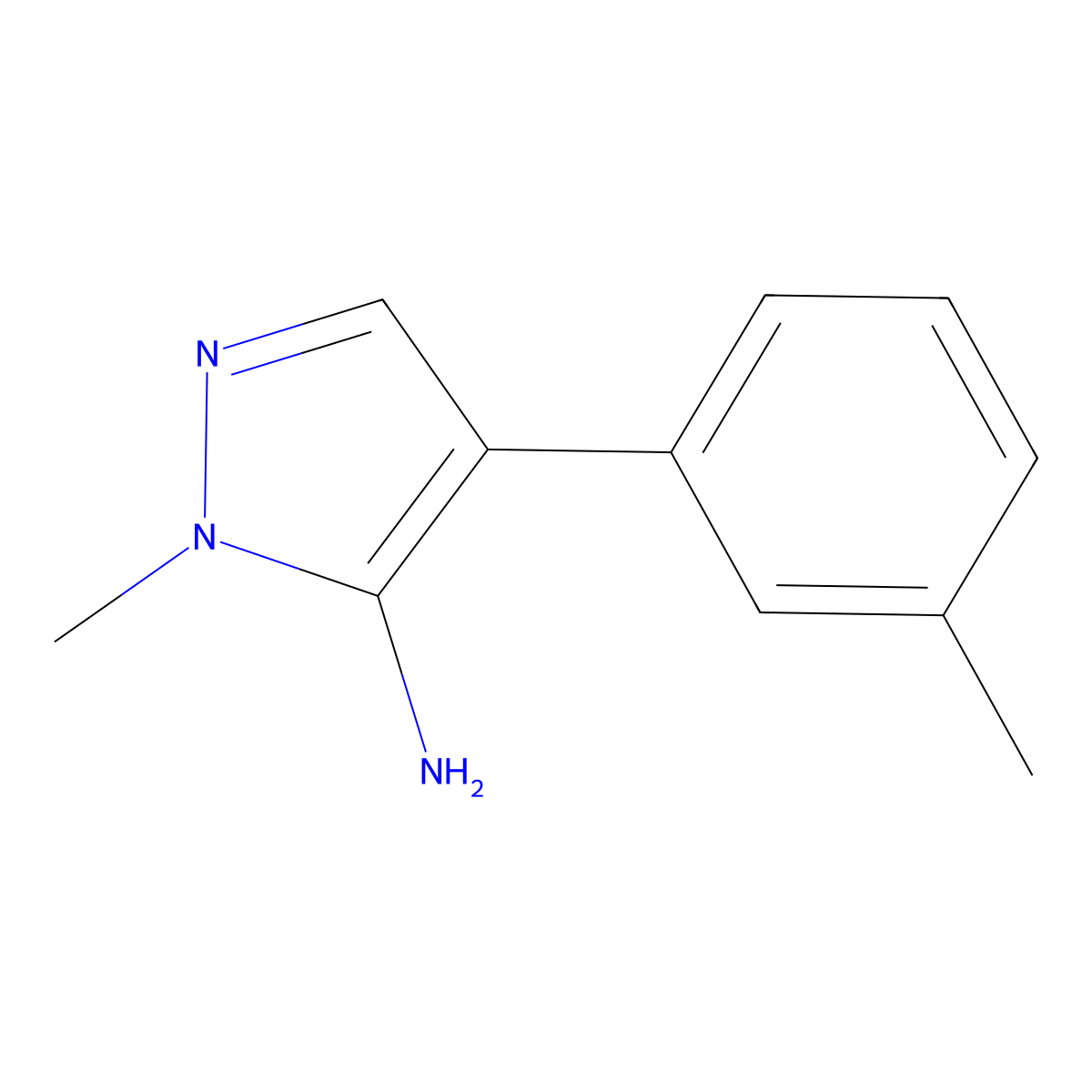 1-Methyl-4-(m-tolyl)-1h-pyrazol-5-amine molecular structure, CAS 1260800-49-4