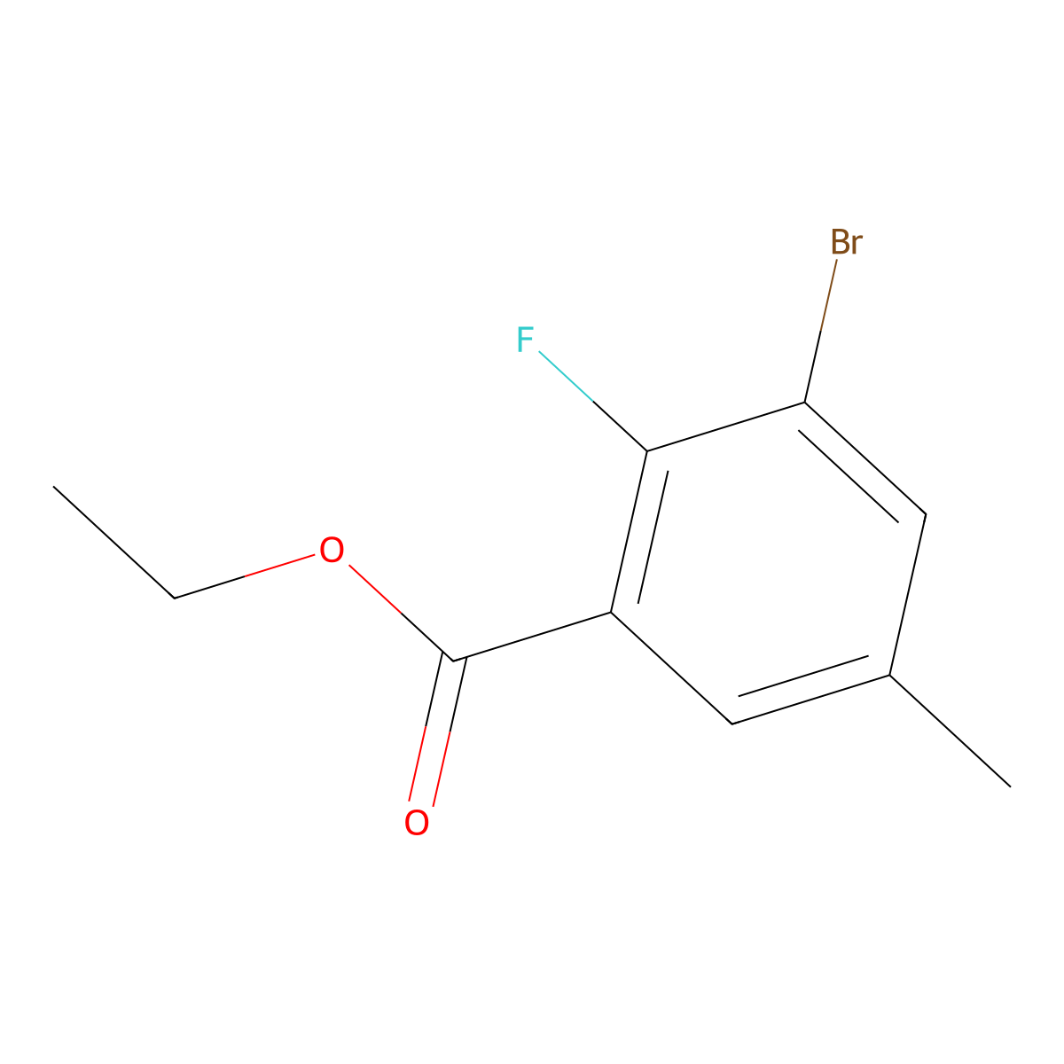 Ethyl 3-bromo-2-fluoro-5-methylbenzoate molecular structure, CAS 1260800-93-8