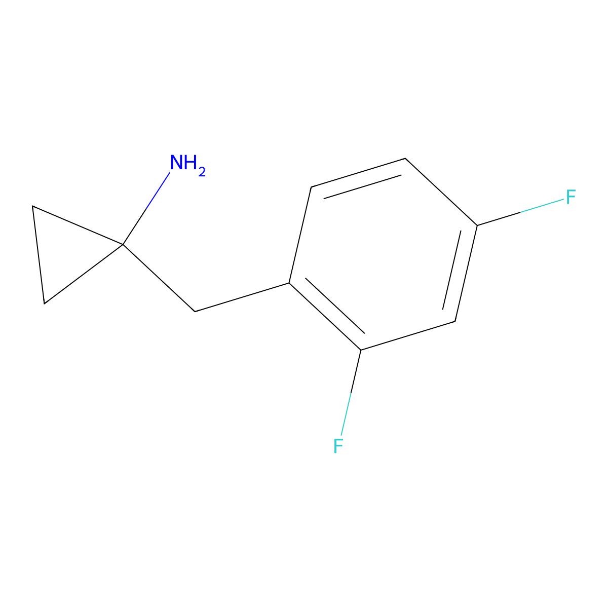 1-[(2,4-Difluorophenyl)methyl]cyclopropan-1-amine molecular structure, CAS 1260802-44-5