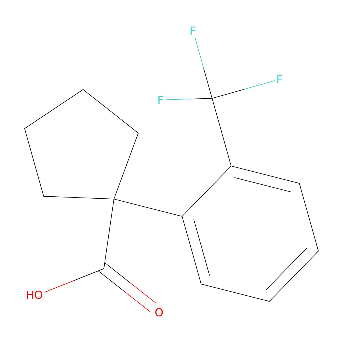 1-[2-(Trifluoromethyl)phenyl]cyclopentanecarboxylic Acid molecular structure, CAS 1260802-79-6