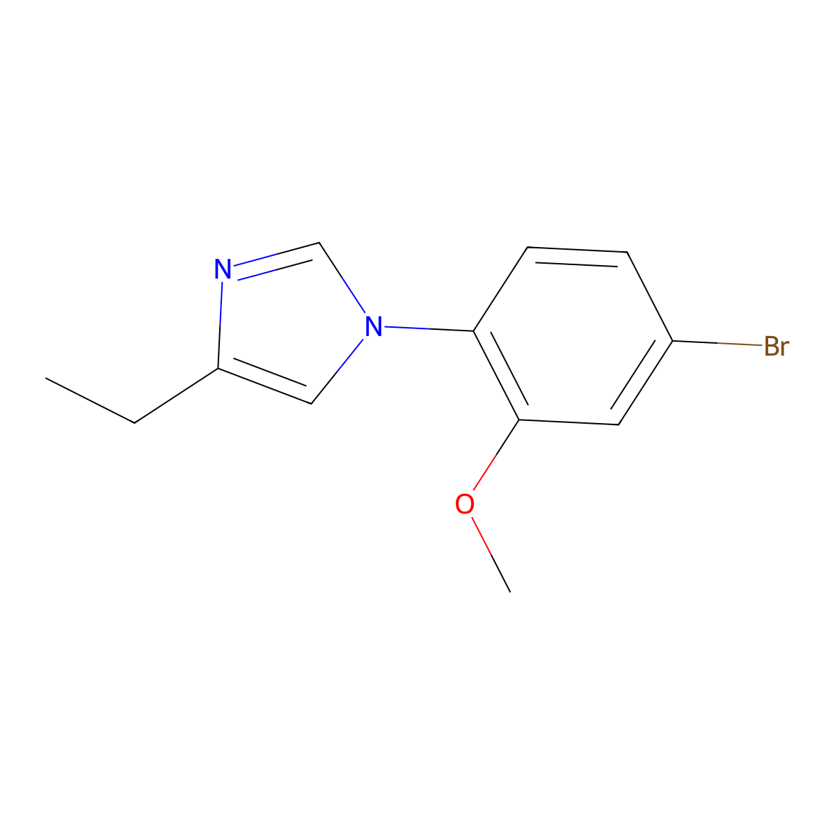 1-(4-Bromo-2-methoxyphenyl)-4-ethyl-1H-imidazole molecular structure, CAS 1260803-06-2