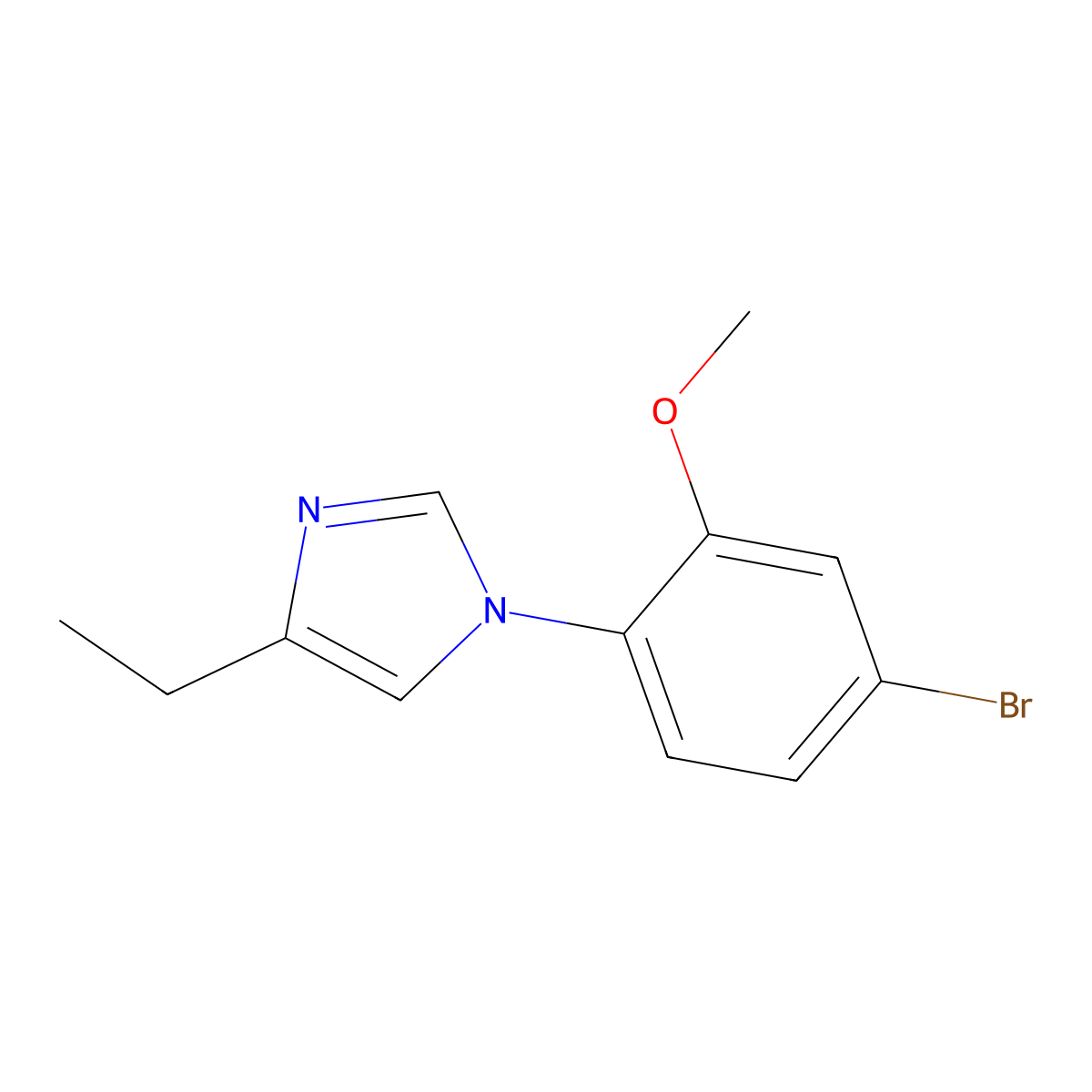 1-(4-Bromo-2-methoxyphenyl)-4-ethyl-1H-imidazole molecular structure, CAS 1260803-06-2